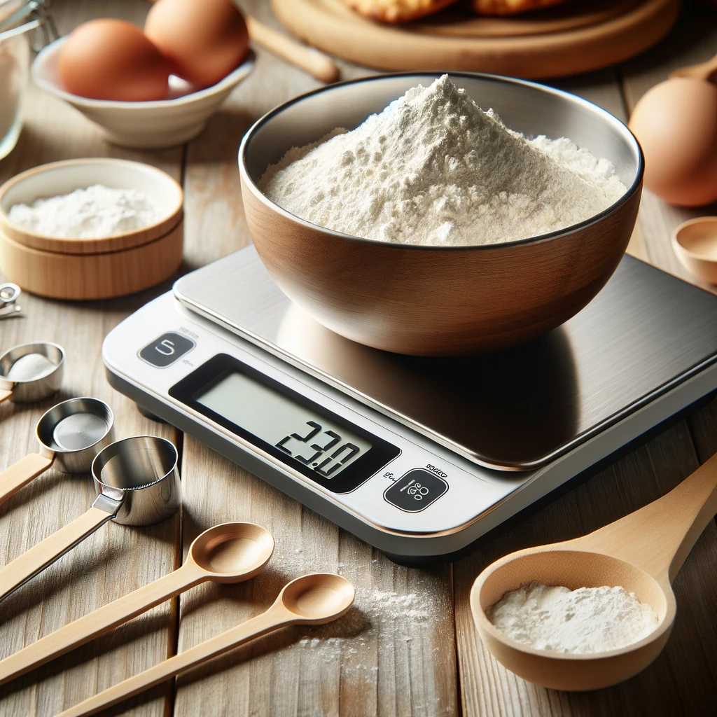 a digital food scale and measuring spoons