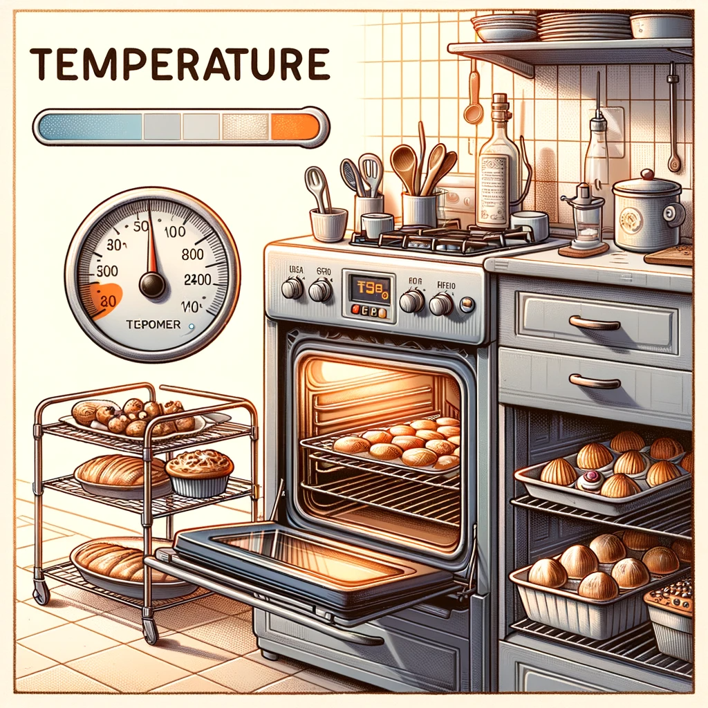 oven with a visible thermometer